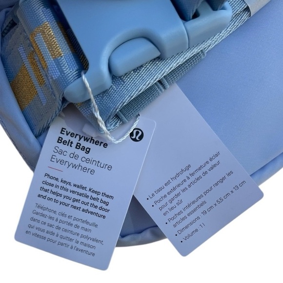 Lululemon Authentic 1L Wordmark Everywhere Belt Bag in Baby Blue and Gold - Picture 5 of 10